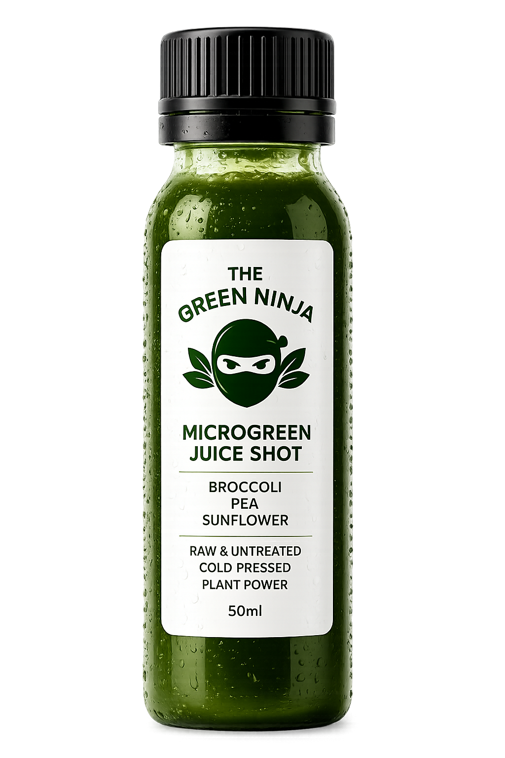 The Green Ninja microgreen juice bottle